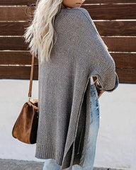 Solid Color Knitted Sweater Cardigan