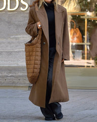 Solid Color Casual and Fashionable Woolen Coat