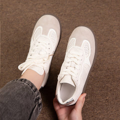 Babakud Women Retro Trendy White Sneakers