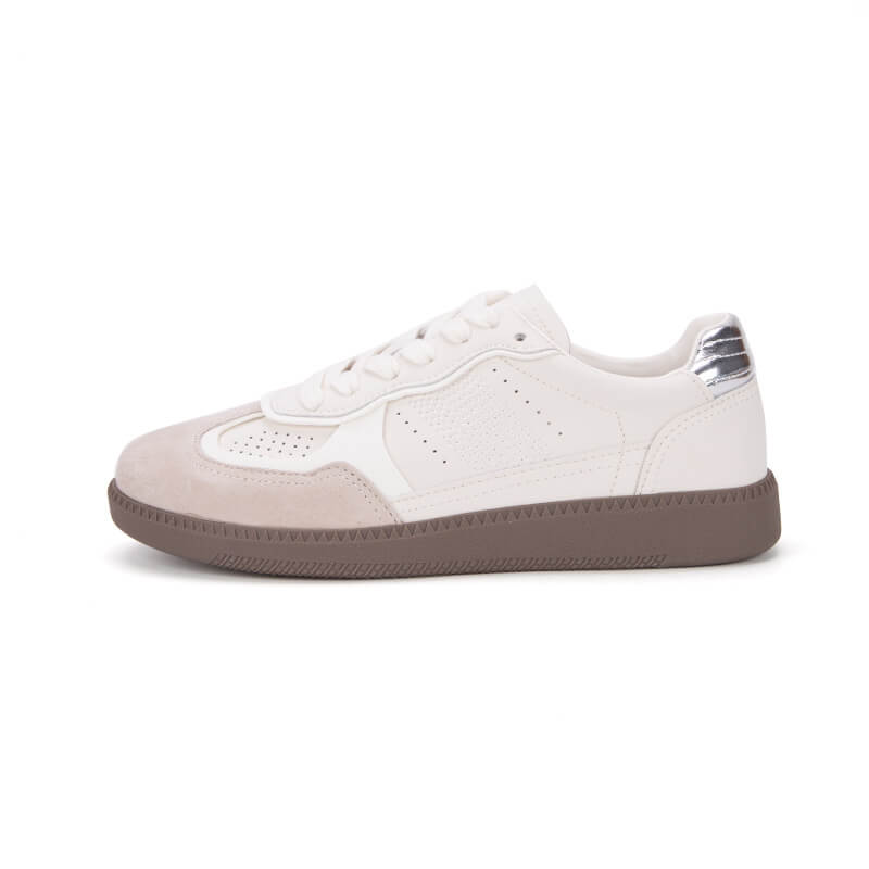 Babakud Women Retro Trendy White Sneakers