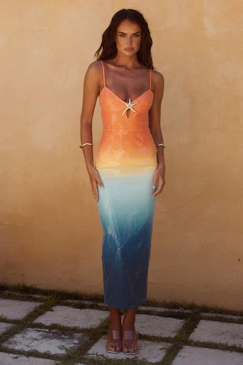 Ombre Sunset | Midi Jurk