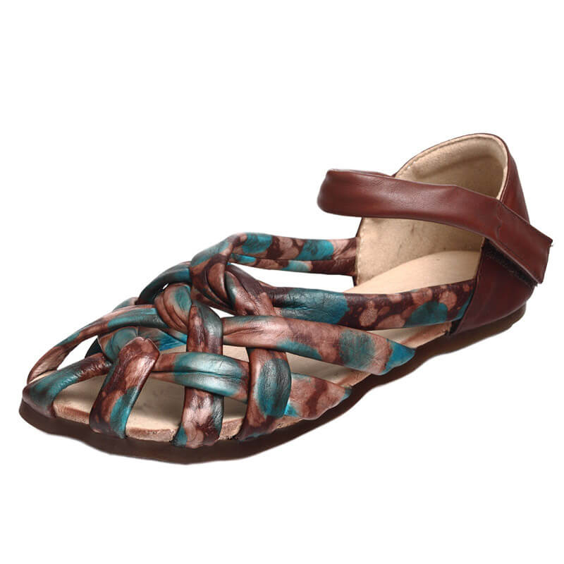 Babakud Women Vintage Weave Velcro Sandals