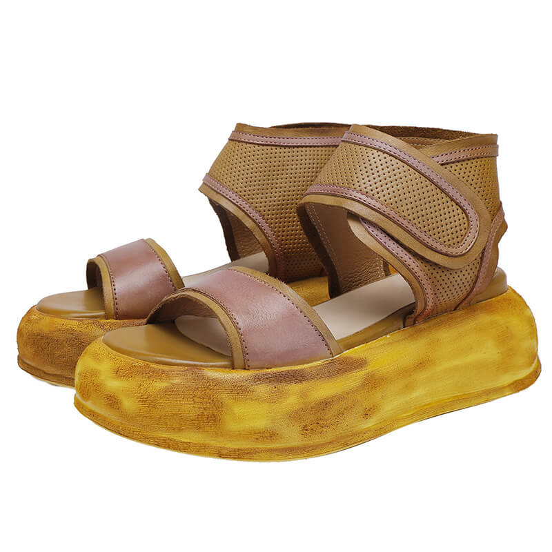 Babakud Women Handmade Leather Flats Sandals