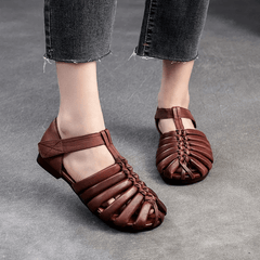 Babakud Women Summer Genuine Leather Woven Sandals