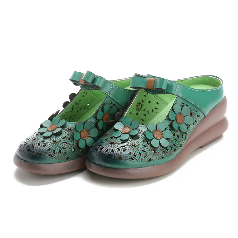 Babakud Women Summer Floral Hollow Platform Shoes