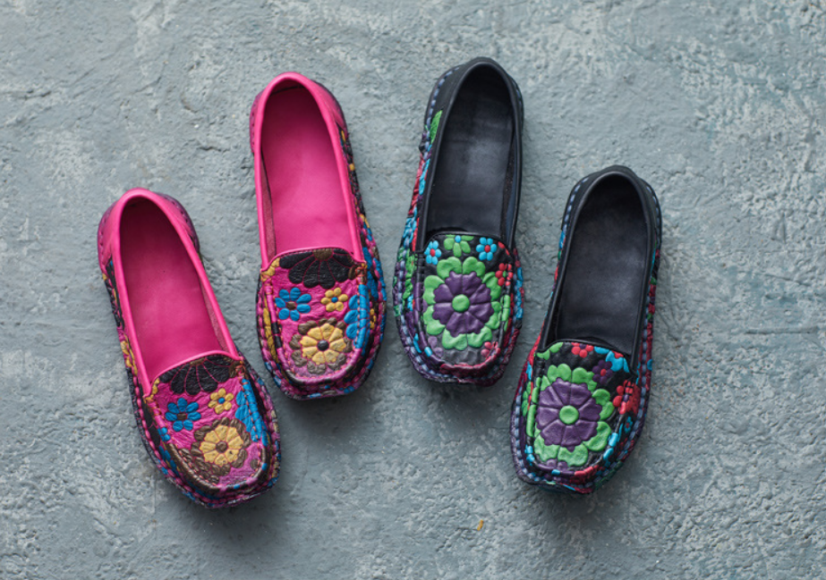 Babakud Women Summer Flower Serenity Ethnic Slip-On Flats