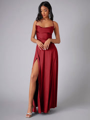 Sexy Slit Strap Party Dress