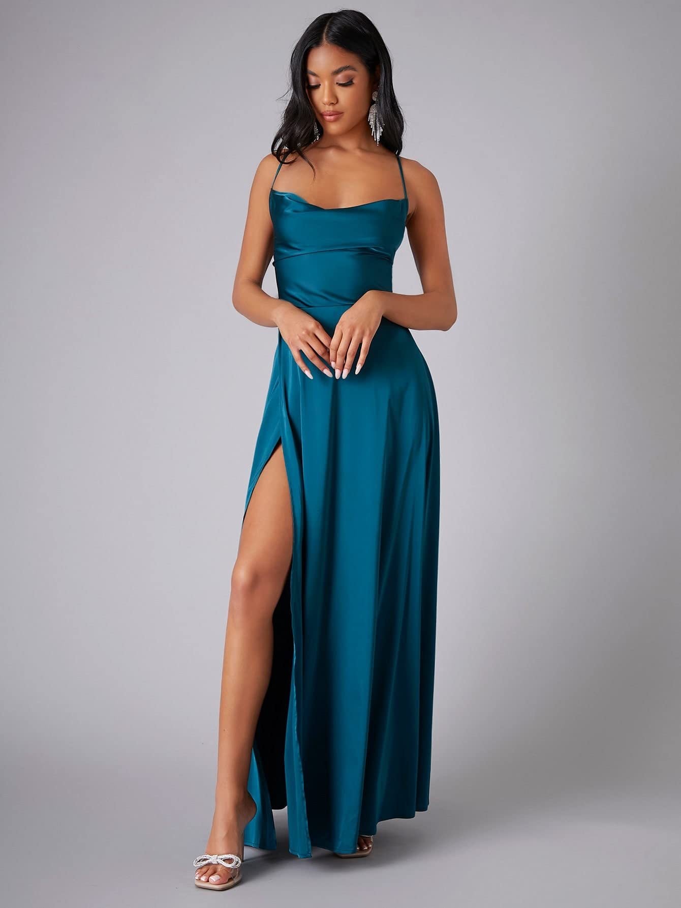 Sexy Slit Strap Party Dress