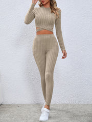 Fashion Short Sleeve Deep V Bandage Wide Leg Pants Set