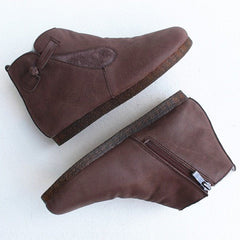 Anti-Skid Leather Plush Boots