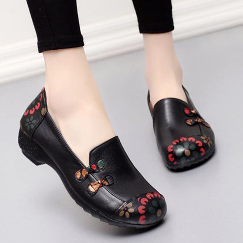 Autumn And Spring Ethnic Wild Size Women's Shoes 34-43