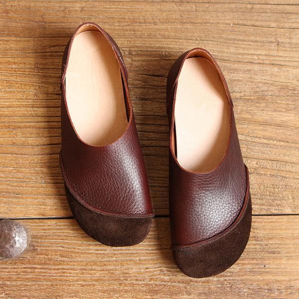 Autumn Classic Leather Flat Women Shoes