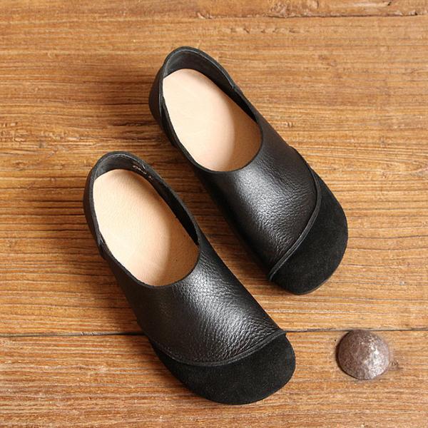 Autumn Classic Leather Flat Women Shoes