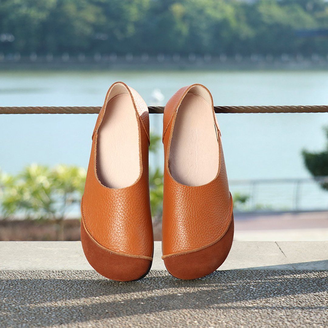 Autumn Classic Leather Flat Women Shoes