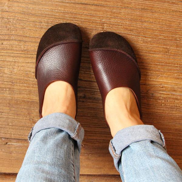 Autumn Classic Leather Flat Women Shoes