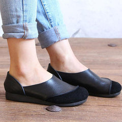 Autumn Classic Leather Flat Women Shoes