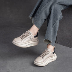 Autumn Fashion Leather Thick Soled Casual Shoes