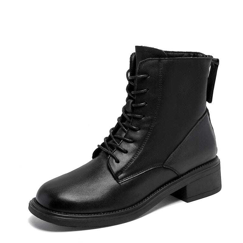 Autumn Minimalist Retro Soft Leather Boots