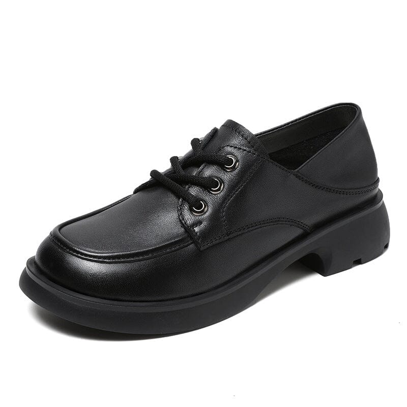 Autumn Minimalist Retro Solid Leather Casual Shoes