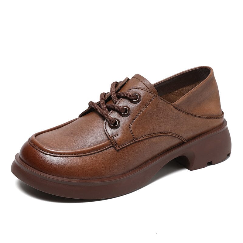 Autumn Minimalist Retro Solid Leather Casual Shoes