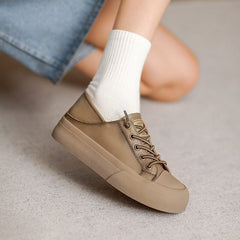 Autumn Retro Fashion Flat Leather Casual Shoes