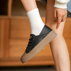 Autumn Retro Fashion Flat Leather Casual Shoes