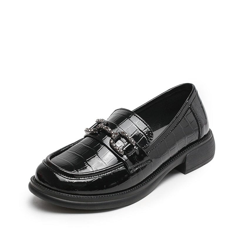 Autumn Retro Glossy Leather Casual Loafers