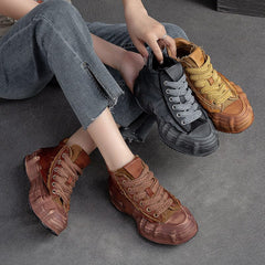 Autumn Retro Handmade Leather Ankle Boots