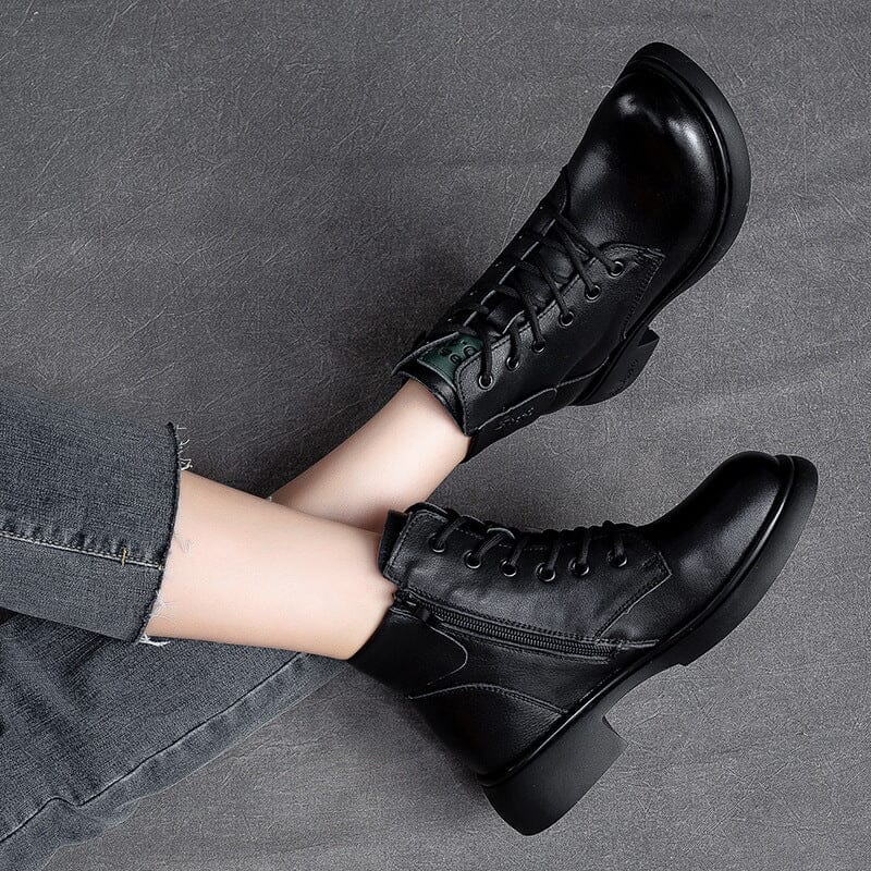 Autumn Retro Leather Minimalist Fashion Casual Boots