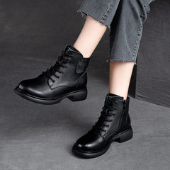 Autumn Retro Leather Minimalist Fashion Casual Boots