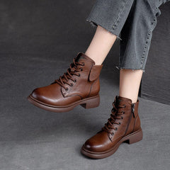 Autumn Retro Leather Minimalist Fashion Casual Boots