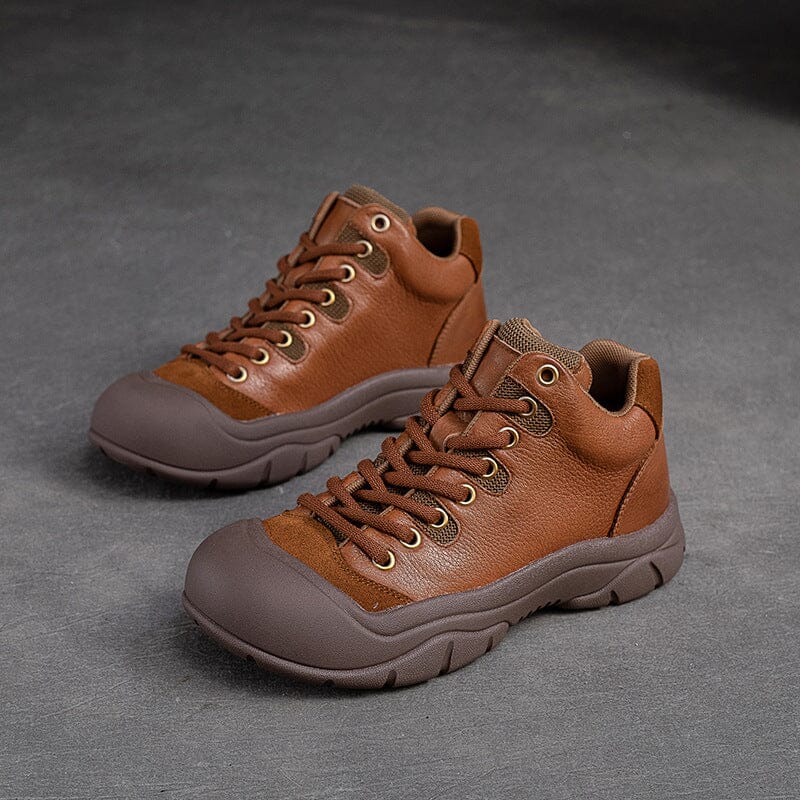 Autumn Retro Leather Patchwork Casual Shoes