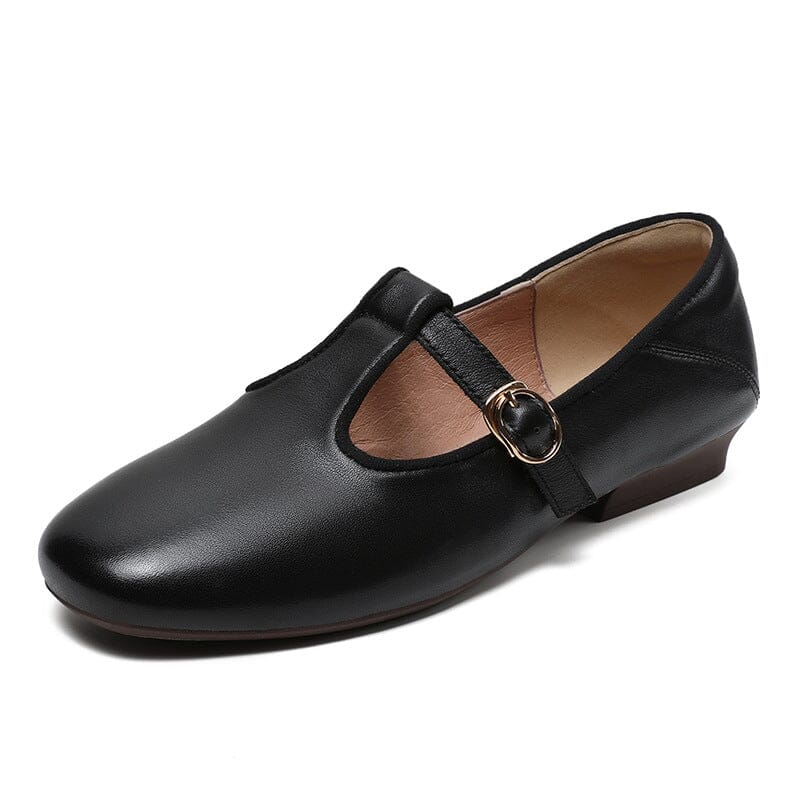 Autumn Retro Leather Soft Flat Casual Shoes