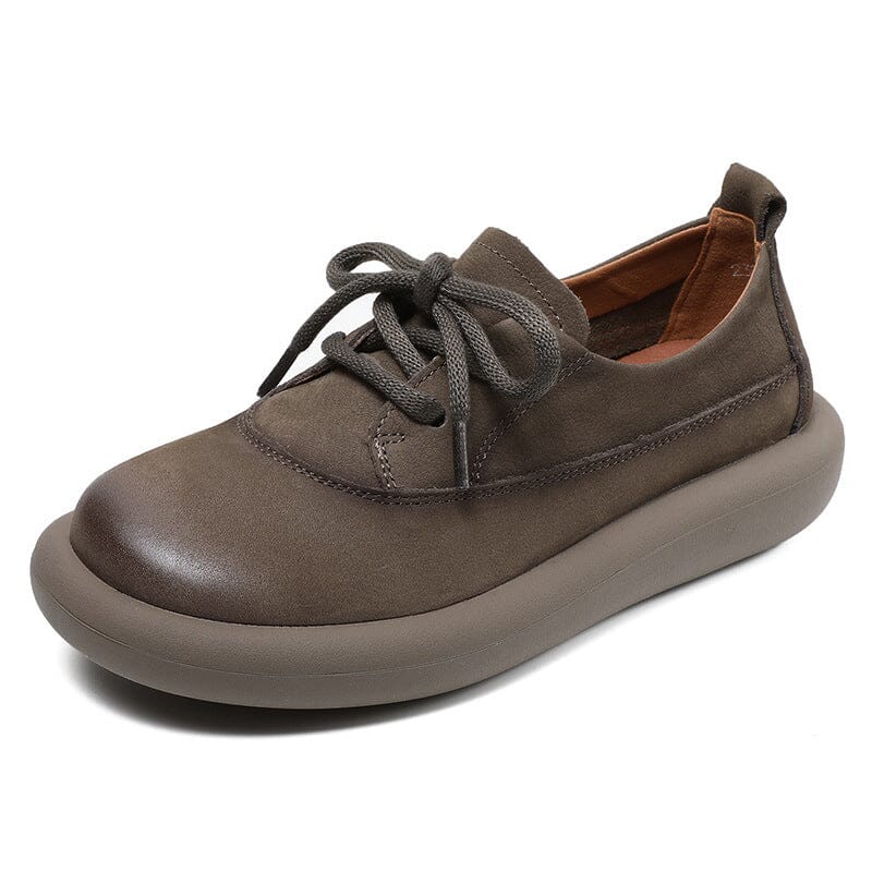 Autumn Retro Leather Soft Flat Casual Shoes