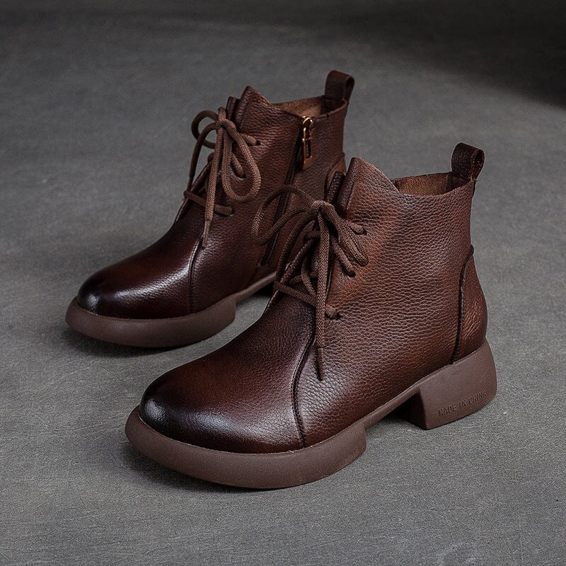 Autumn Retro Minimalist Soft Leather Boots