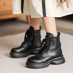 Autumn Retro Minimalist Soft Leather Boots