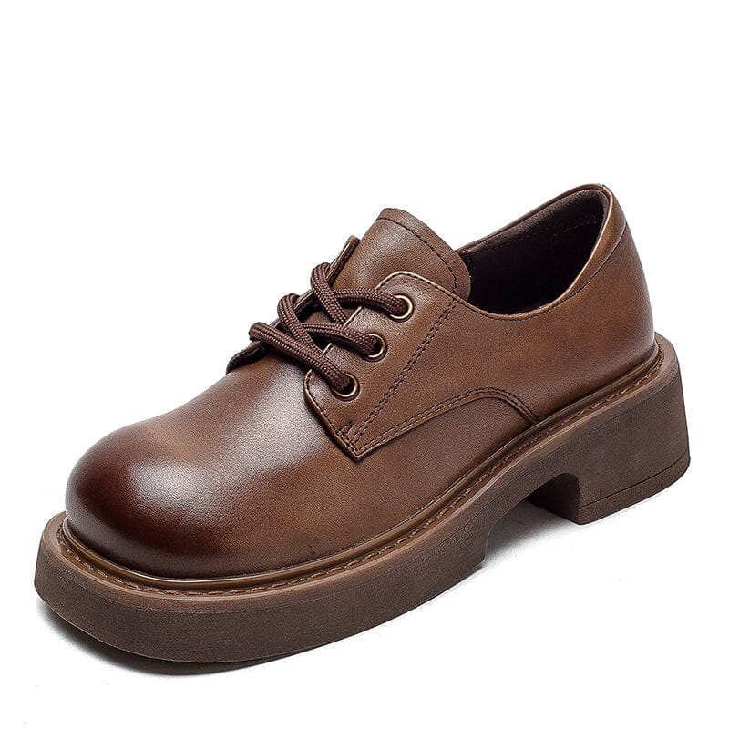 Autumn Retro Solid Handmade Leather Casual Shoes