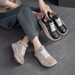 Autumn Stylish Leather Thick Soled Casual Shoes