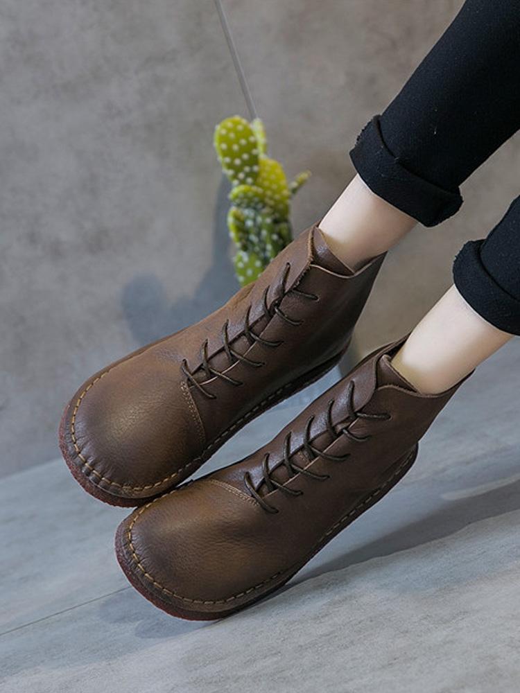 Autumn Winter Original Handmade Female Leather Women Boots