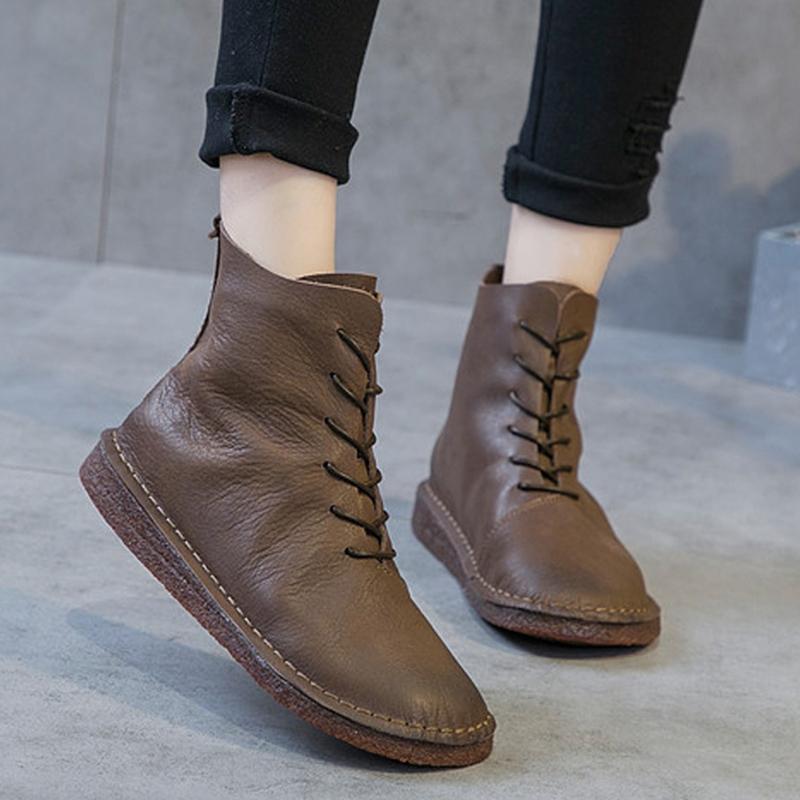 Autumn Winter Original Handmade Female Leather Women Boots