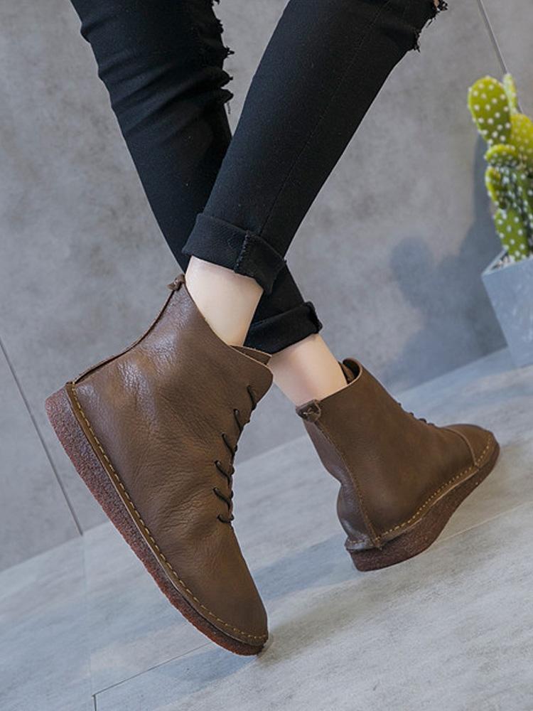 Autumn Winter Original Handmade Female Leather Women Boots