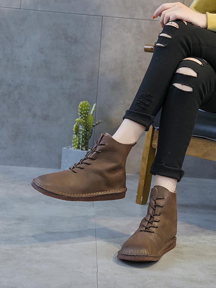 Autumn Winter Original Handmade Female Leather Women Boots