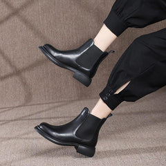 Autumn Winter Retro Leather Handmade Ankle Boots