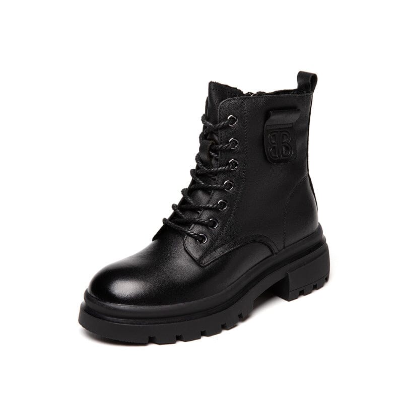 Autumn Winter Thick Sole Retro Leather Casual Boots