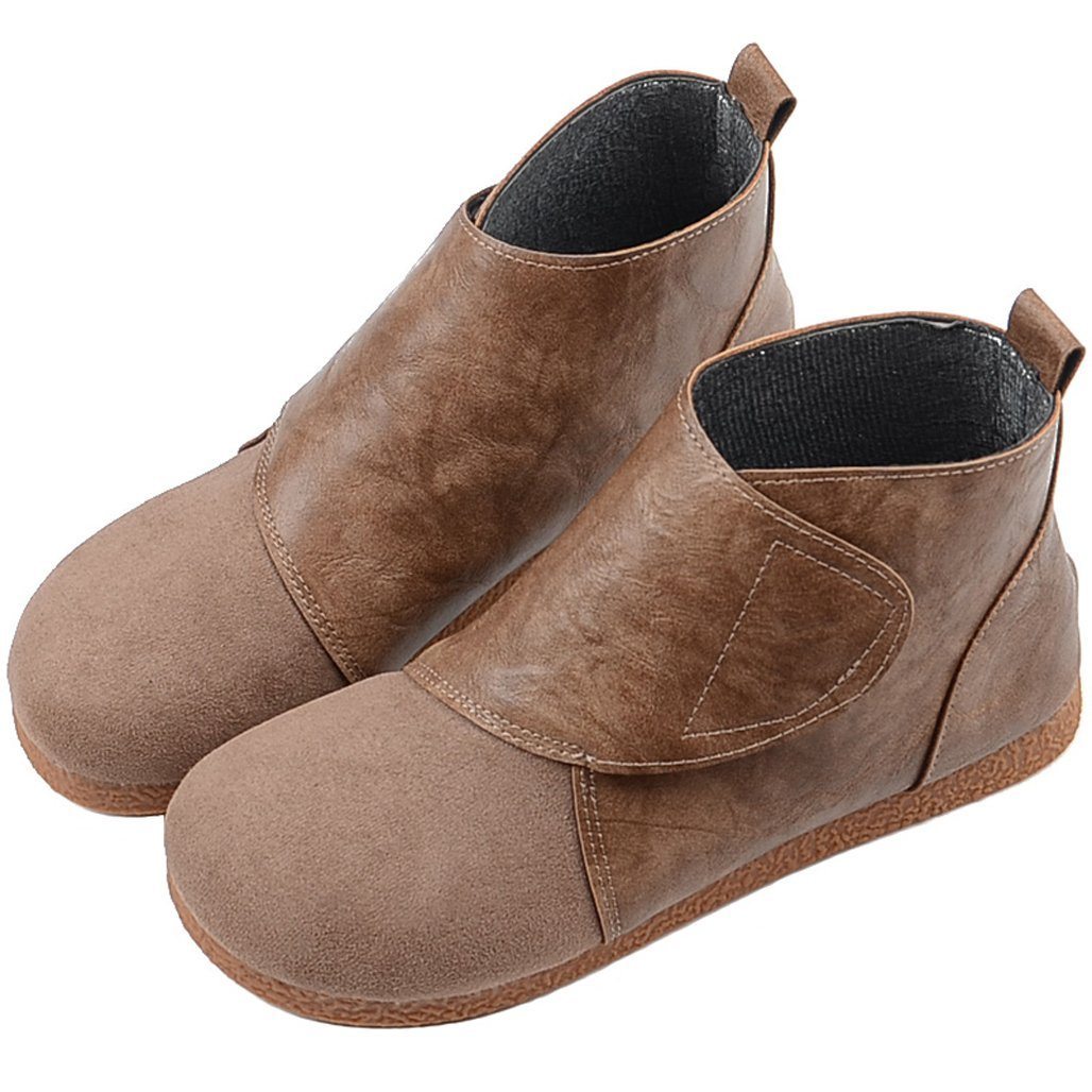 Babakud Women Autumn Retro Round Head Casual Boots