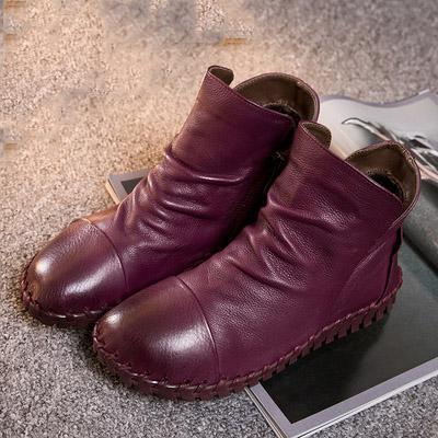 BABAKUD Autumn Winter Casual Flat Leather Women's Boots