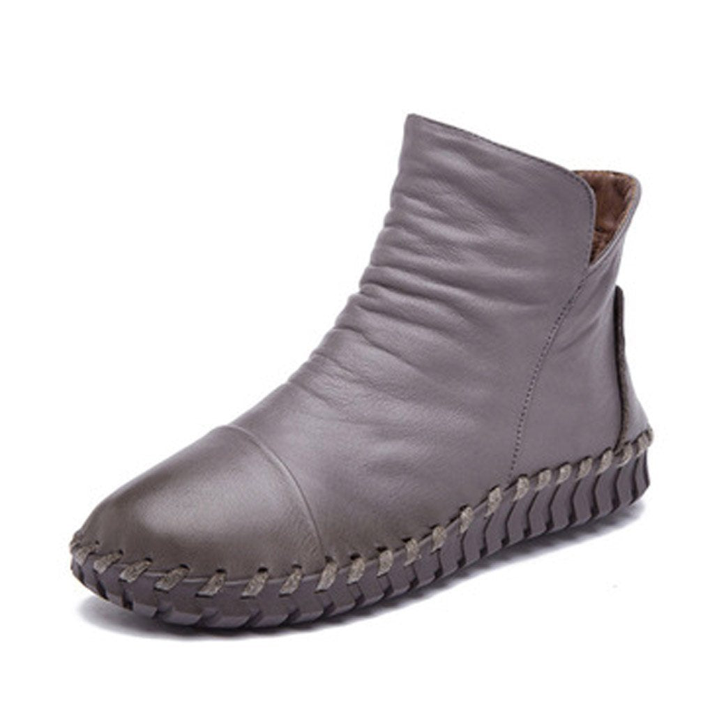 BABAKUD Autumn Winter Casual Flat Leather Women's Boots