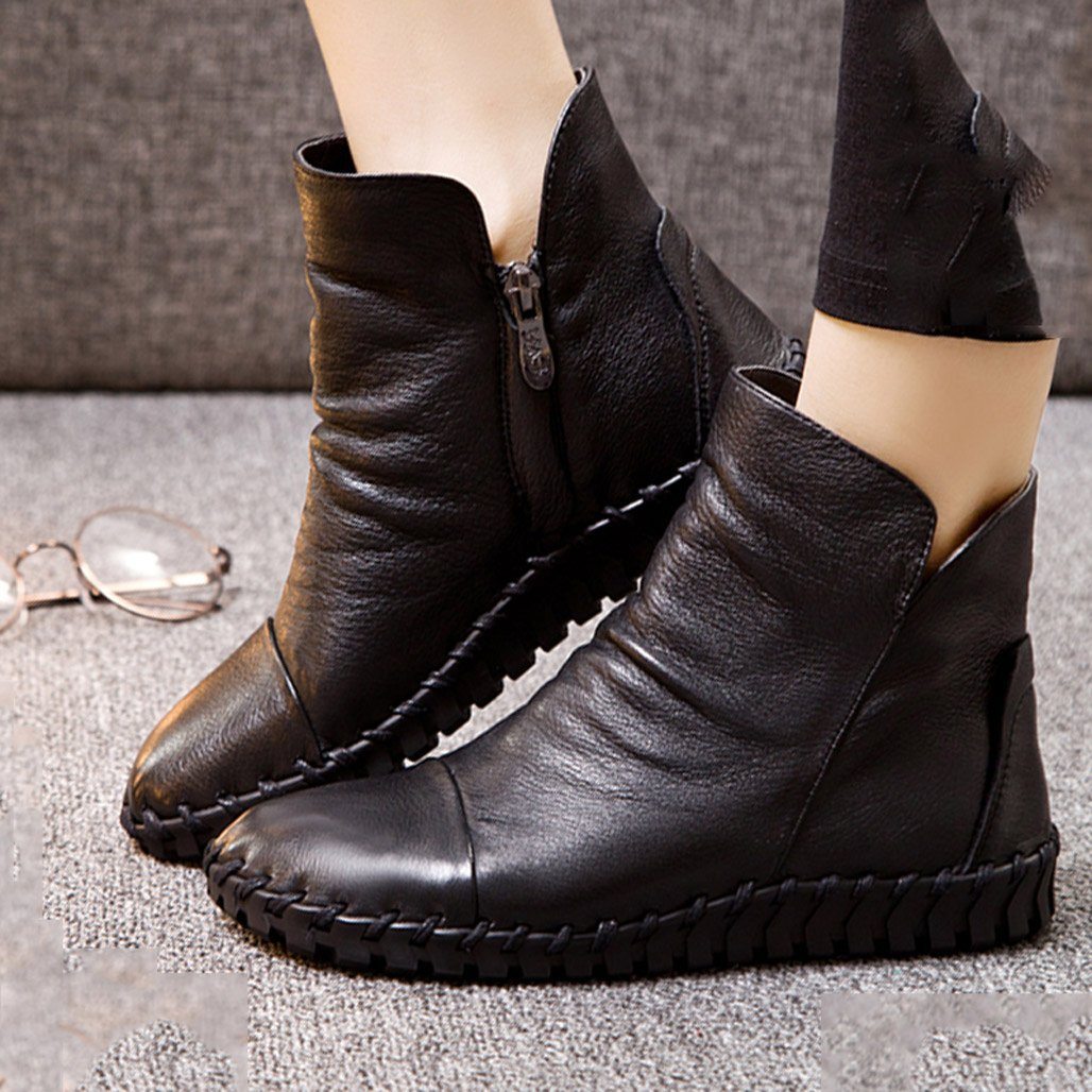 BABAKUD Autumn Winter Casual Flat Leather Women's Boots