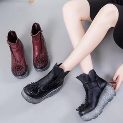 BABAKUD Autumn Winter Platform Wedge Women Retro Boots