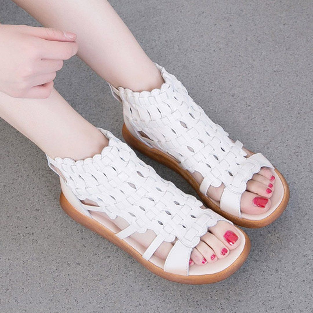 Babakud Casual Rome Platform Leather Sandals